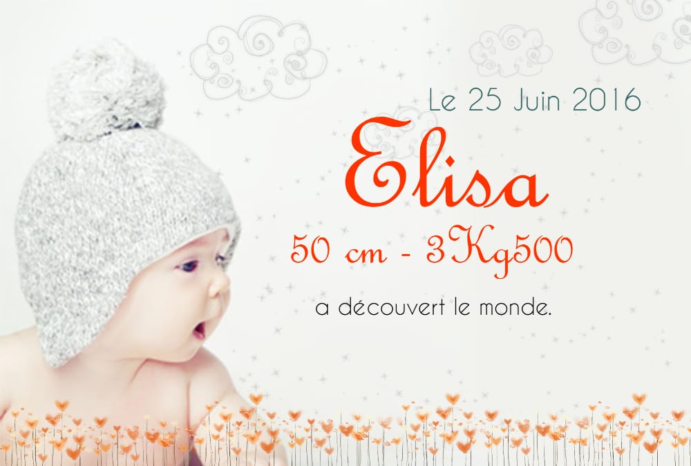 faire-part de naissance magnet Elisa